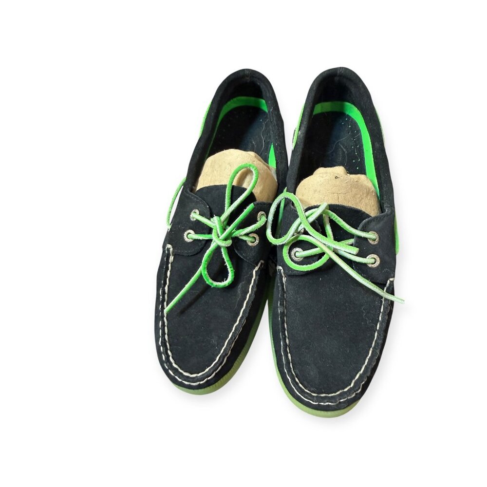 Sperry Top‑Sider Black & Green Boat Shoes – Men’s Size 9 – NEW w/ Box